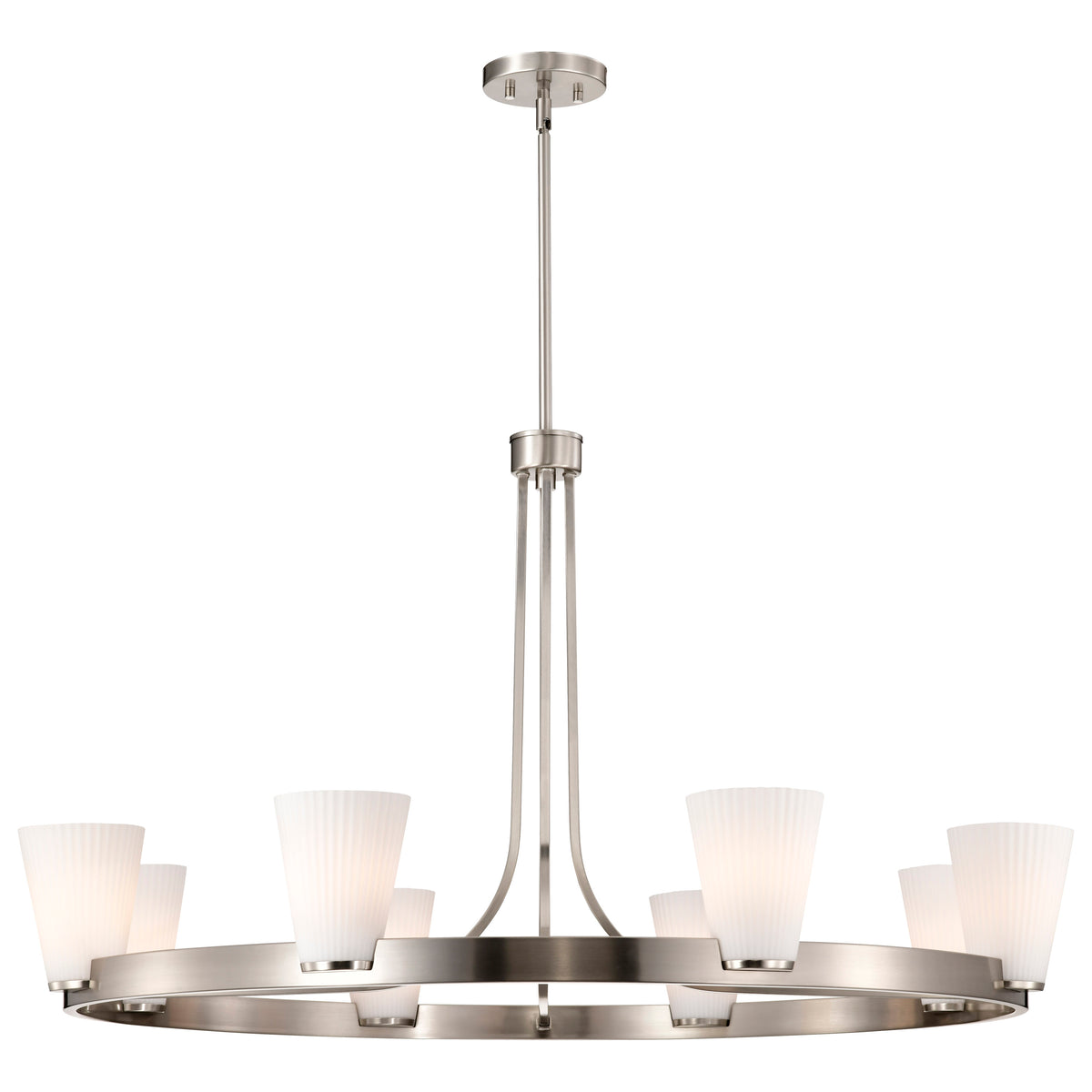 Nuvo 60-8739 Royale, 8 Light Chandelier, Brushed Nickel Finish
