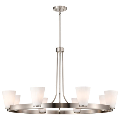Nuvo 60-8739 Royale, 8 Light Chandelier, Brushed Nickel Finish