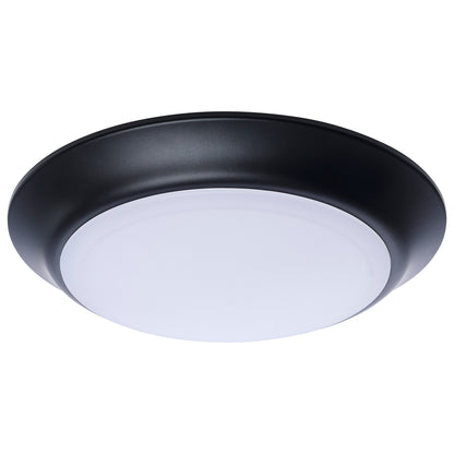 Nuvo 62-1804R1 7 Inch LED Disk Light, 27K/3K/35K/4K/5K CCT Selectable, Black Finish