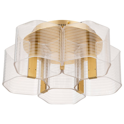 Nuvo 62-2401 Kenzo, LED 5 Light Flush Mount, Polished Anodized Bronze Finish