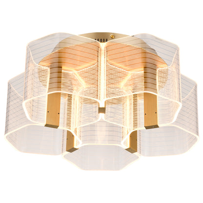 Nuvo 62-2401 Kenzo, LED 5 Light Flush Mount, Polished Anodized Bronze Finish
