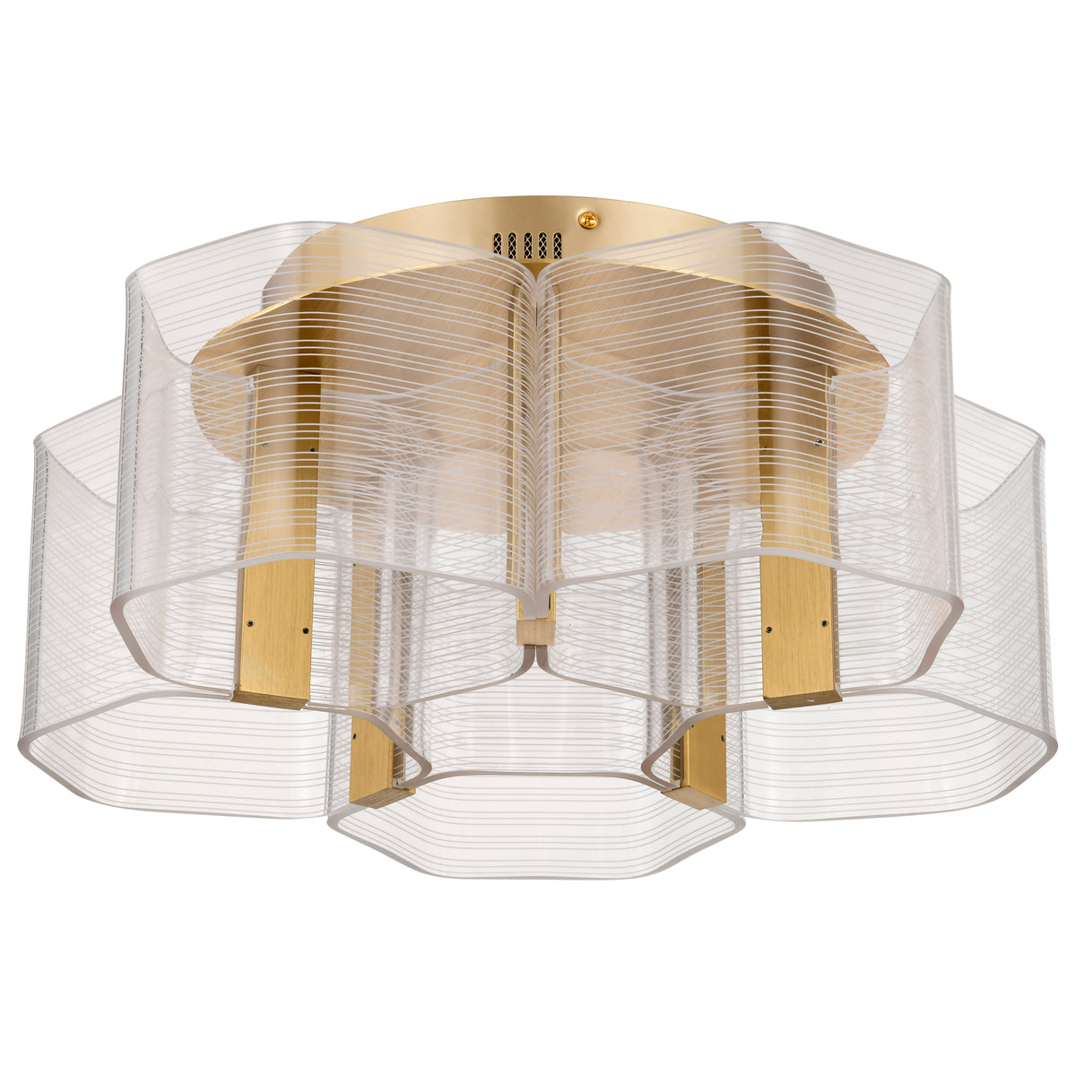 Nuvo 62-2401 Kenzo, LED 5 Light Flush Mount, Polished Anodized Bronze Finish