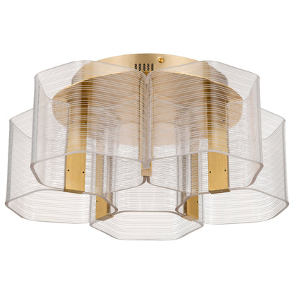 Nuvo 62-2401 Kenzo, LED 5 Light Flush Mount, Polished Anodized Bronze Finish