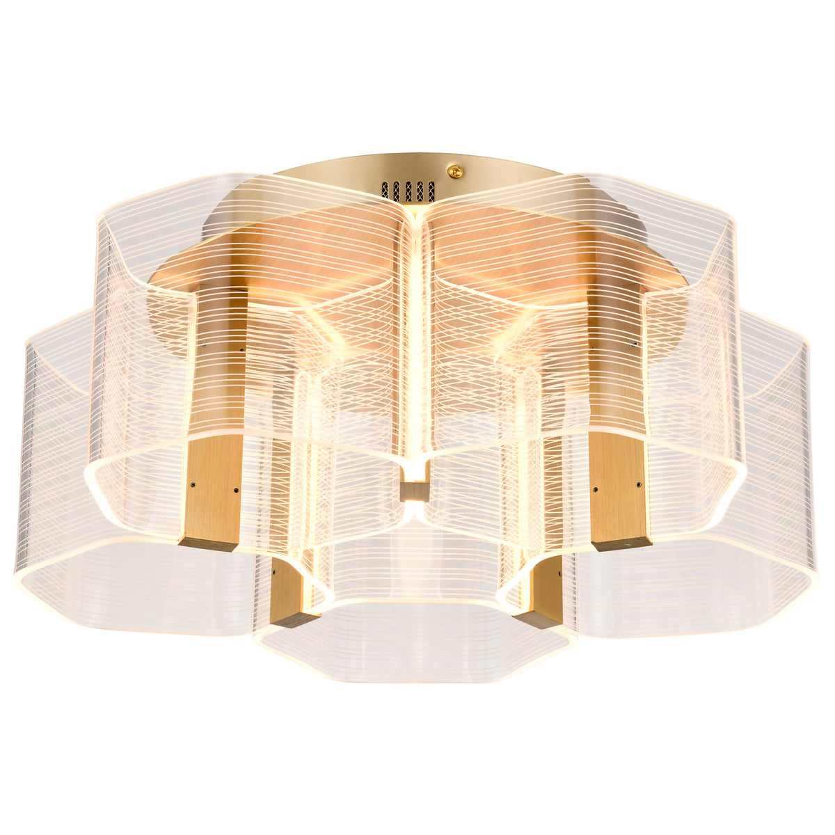 Nuvo 62-2401 Kenzo, LED 5 Light Flush Mount, Polished Anodized Bronze Finish