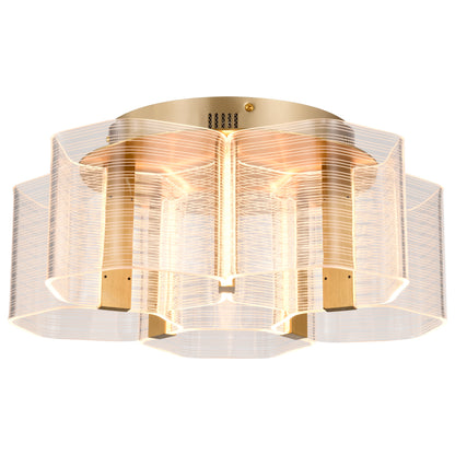 Nuvo 62-2401 Kenzo, LED 5 Light Flush Mount, Polished Anodized Bronze Finish