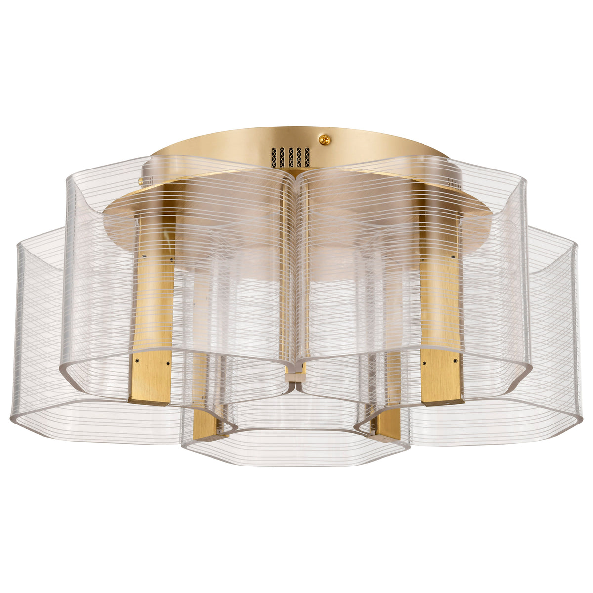Nuvo 62-2401 Kenzo, LED 5 Light Flush Mount, Polished Anodized Bronze Finish