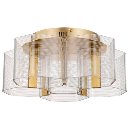 Nuvo 62-2401 Kenzo, LED 5 Light Flush Mount, Polished Anodized Bronze Finish