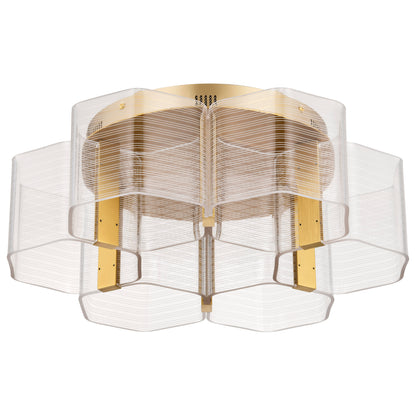 Nuvo 62-2402 Kenzo, LED 6 Light Flush Mount, Polished Anodized Bronze Finish