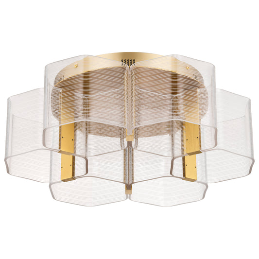Nuvo 62-2402 Kenzo, LED 6 Light Flush Mount, Polished Anodized Bronze Finish