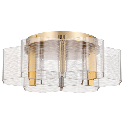 Nuvo 62-2402 Kenzo, LED 6 Light Flush Mount, Polished Anodized Bronze Finish