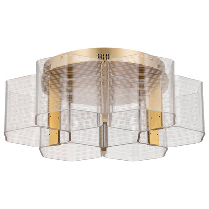 Nuvo 62-2402 Kenzo, LED 6 Light Flush Mount, Polished Anodized Bronze Finish
