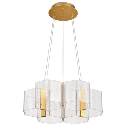 Nuvo 62-2403 Kenzo, LED 6 Light Chandelier, Polished Anodized Bronze Finish