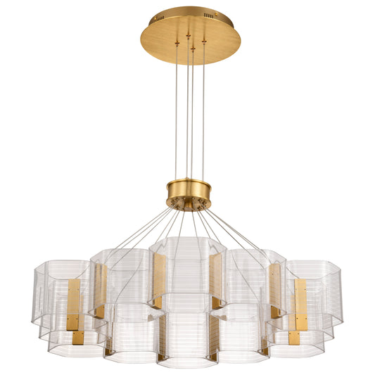 Nuvo 62-2404 Kenzo, LED 12 Light Chandelier, Polished Anodized Bronze Finish