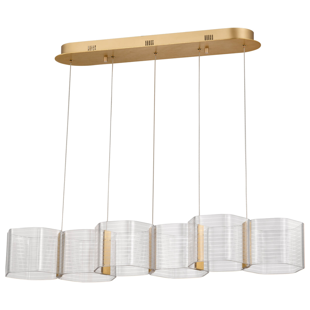 Nuvo 62-2405 Kenzo, LED 6 Light Island Pendant, Polished Anodized Bronze Finish