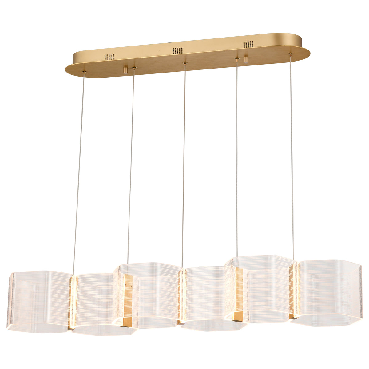 Nuvo 62-2405 Kenzo, LED 6 Light Island Pendant, Polished Anodized Bronze Finish