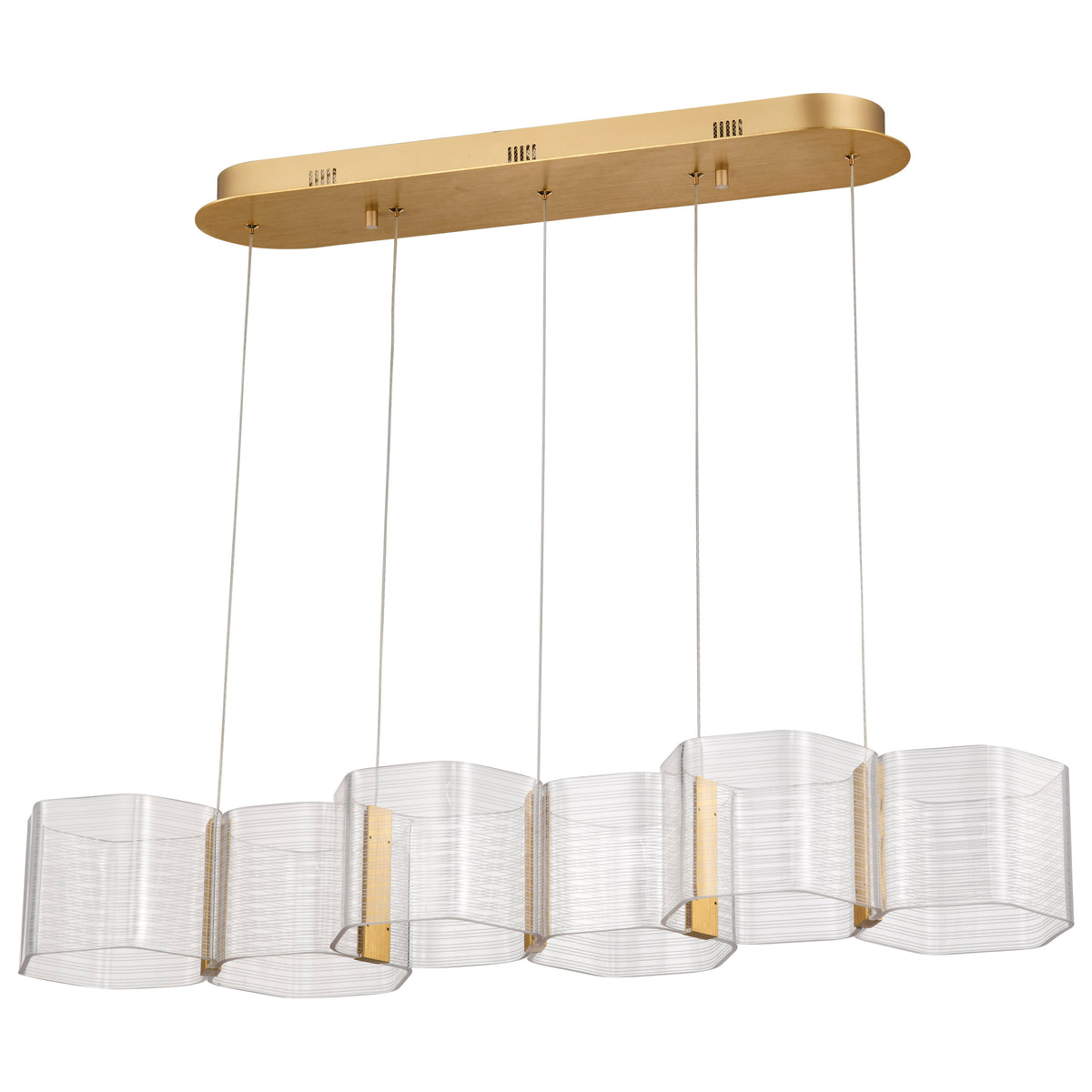 Nuvo 62-2405 Kenzo, LED 6 Light Island Pendant, Polished Anodized Bronze Finish