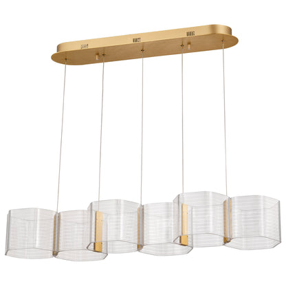 Nuvo 62-2405 Kenzo, LED 6 Light Island Pendant, Polished Anodized Bronze Finish
