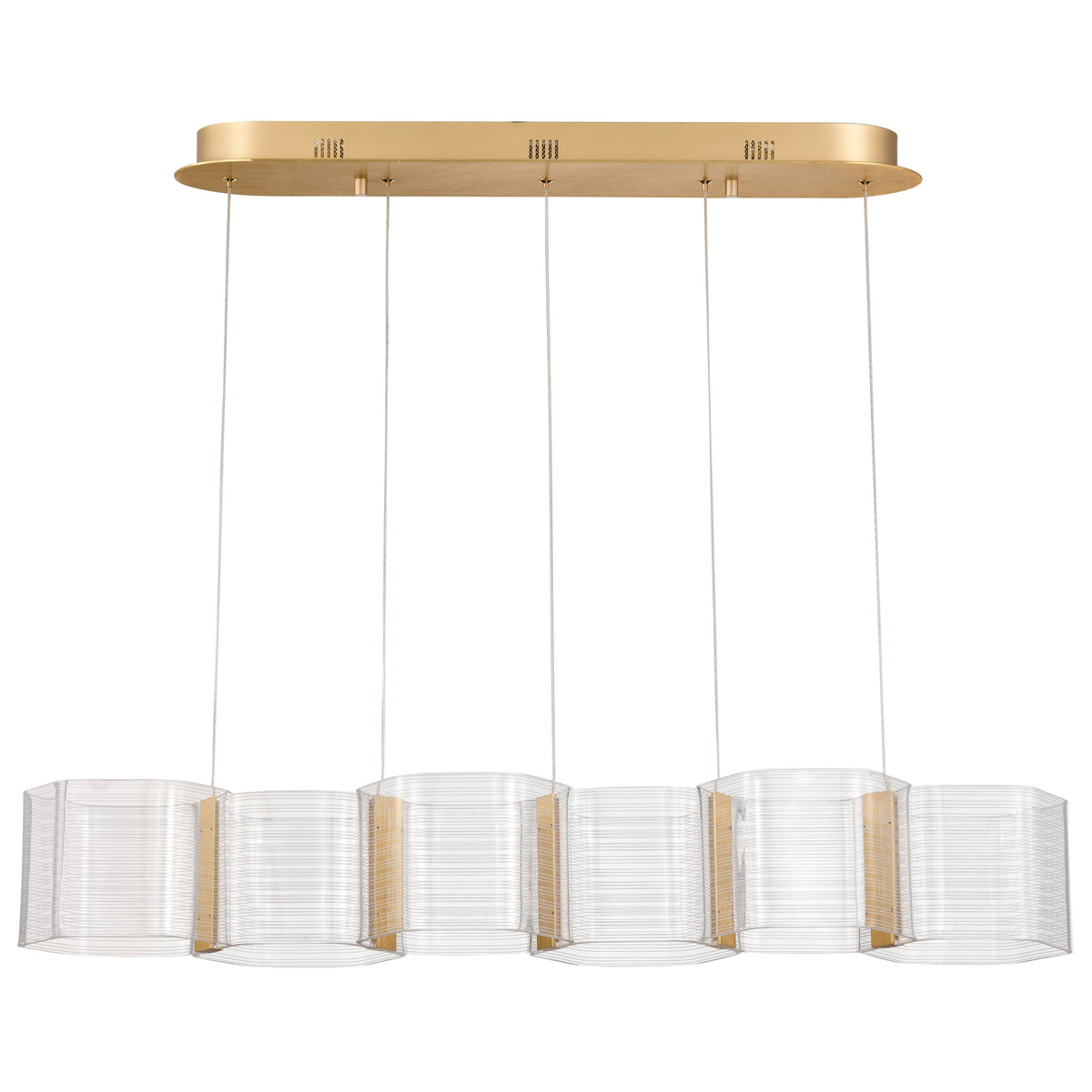 Nuvo 62-2405 Kenzo, LED 6 Light Island Pendant, Polished Anodized Bronze Finish