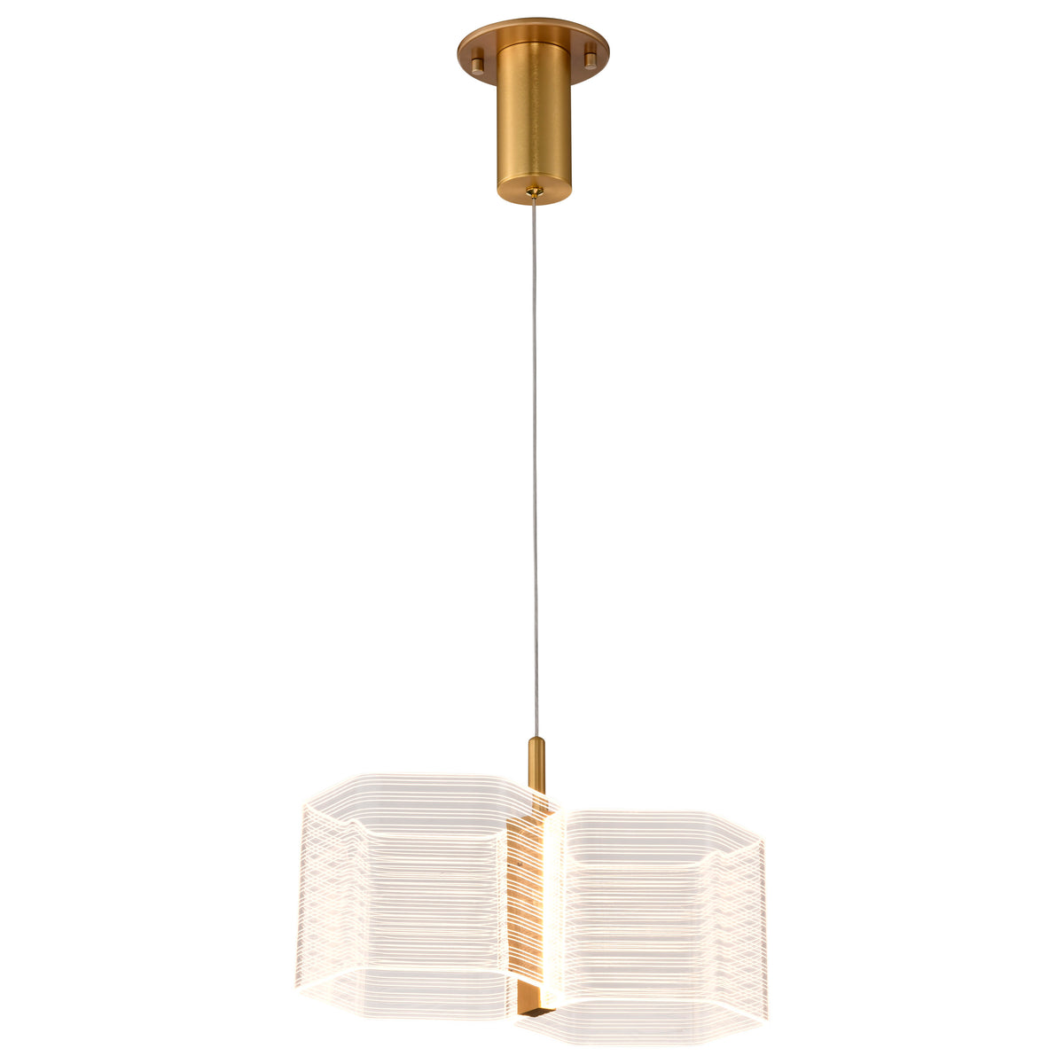 Nuvo 62-2406 Kenzo, LED 2 Light Mini Pendant, Polished Anodized Bronze Finish