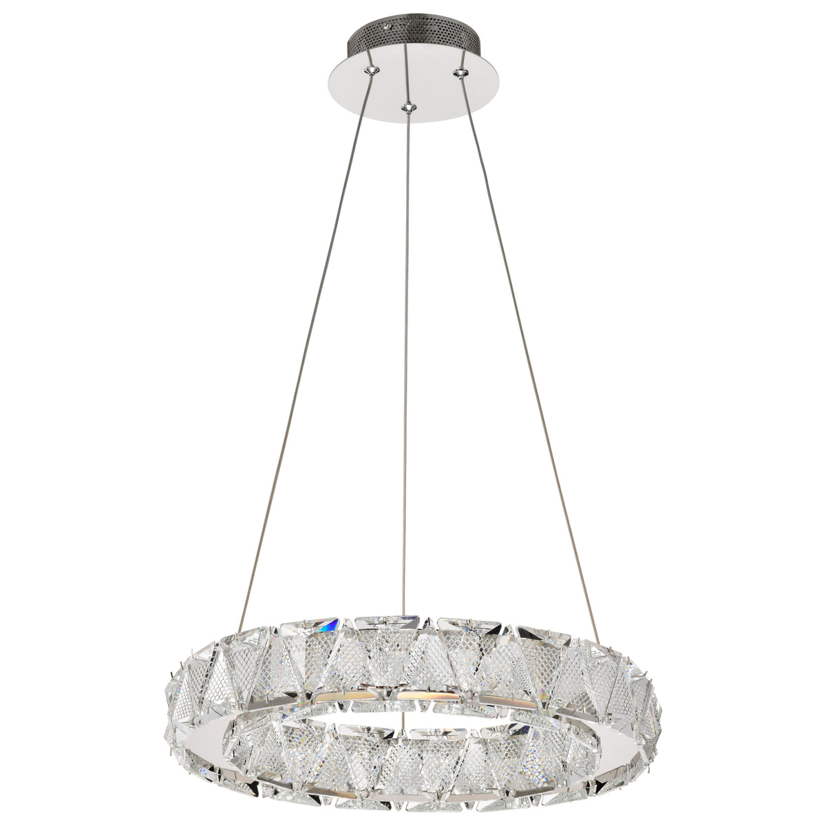 Nuvo 62-2441 Asher, LED 15 Inch Pendant, Polished Nickel Finish