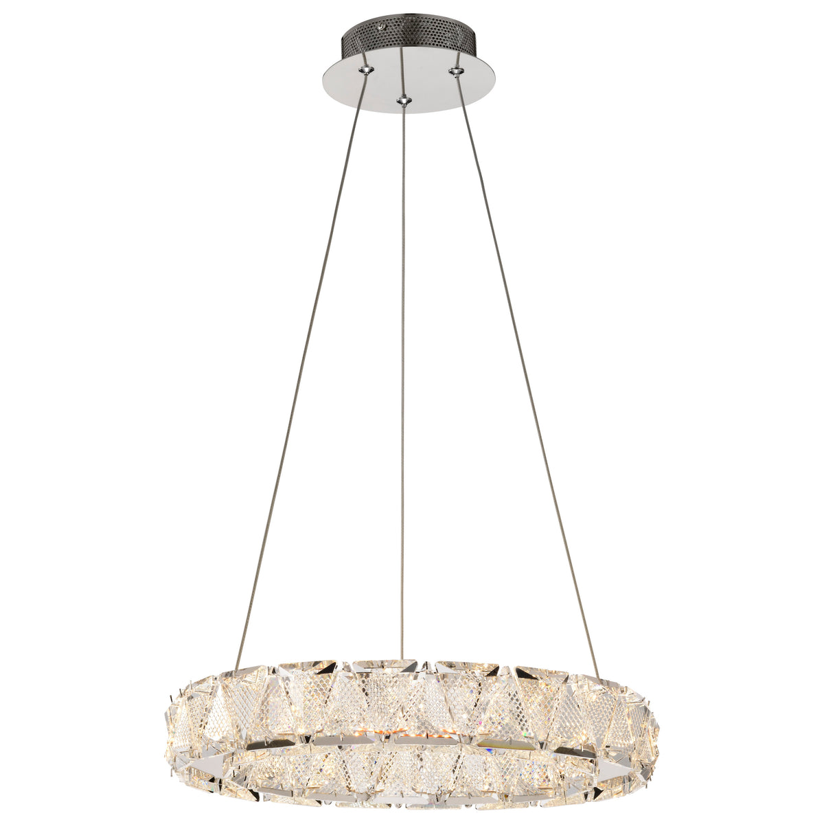 Nuvo 62-2441 Asher, LED 15 Inch Pendant, Polished Nickel Finish