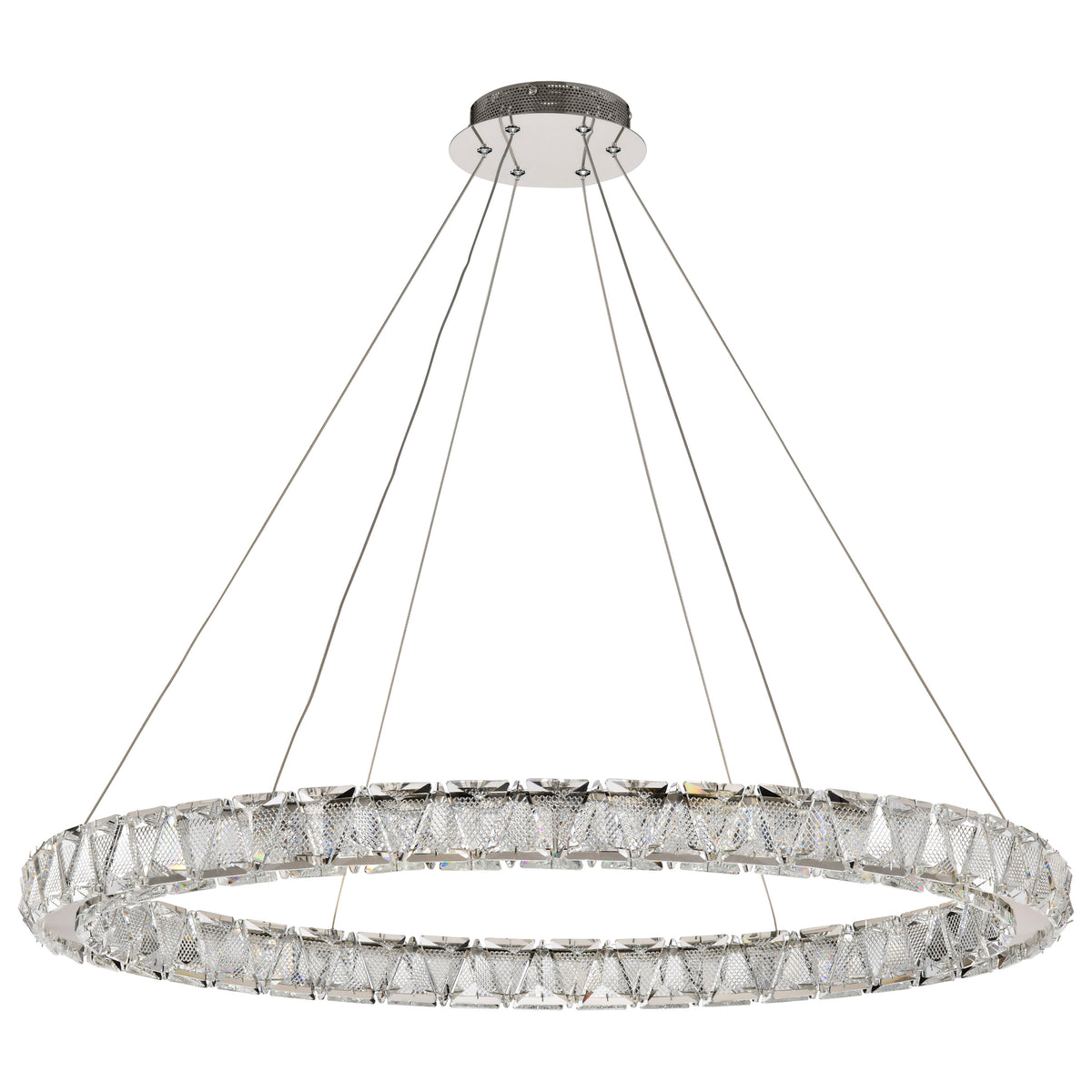 Nuvo 62-2442 Asher, LED 36 Inch Round Pendant, Polished Nickel Finish