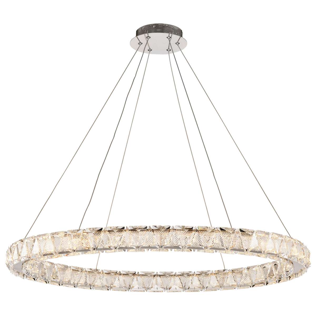 Nuvo 62-2442 Asher, LED 36 Inch Round Pendant, Polished Nickel Finish