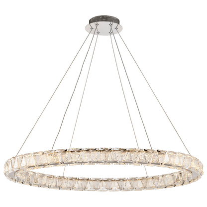Nuvo 62-2442 Asher, LED 36 Inch Round Pendant, Polished Nickel Finish