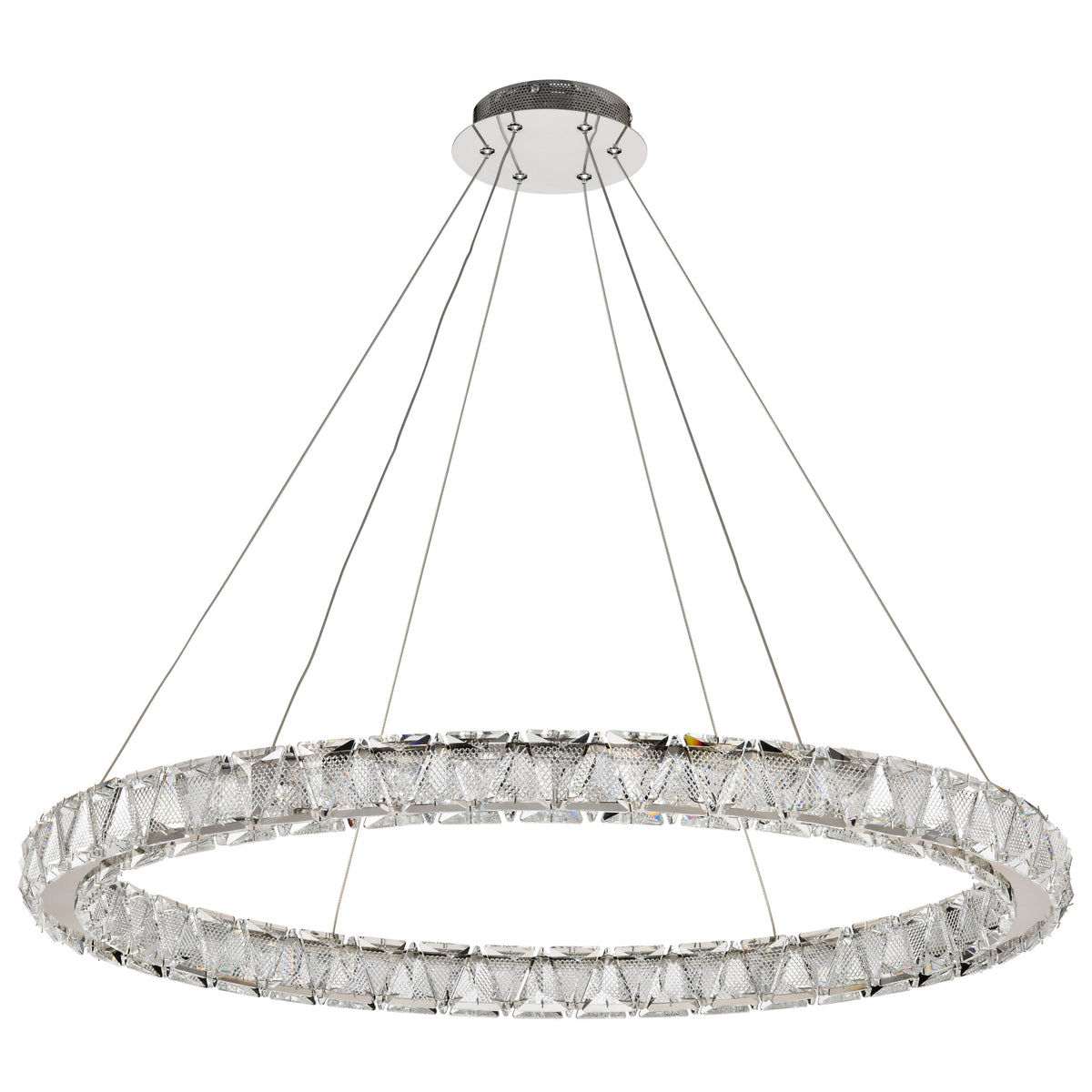 Nuvo 62-2442 Asher, LED 36 Inch Round Pendant, Polished Nickel Finish