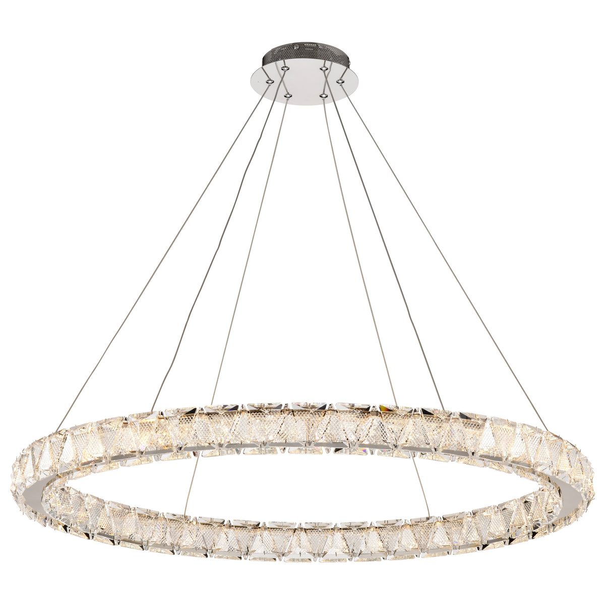 Nuvo 62-2442 Asher, LED 36 Inch Round Pendant, Polished Nickel Finish