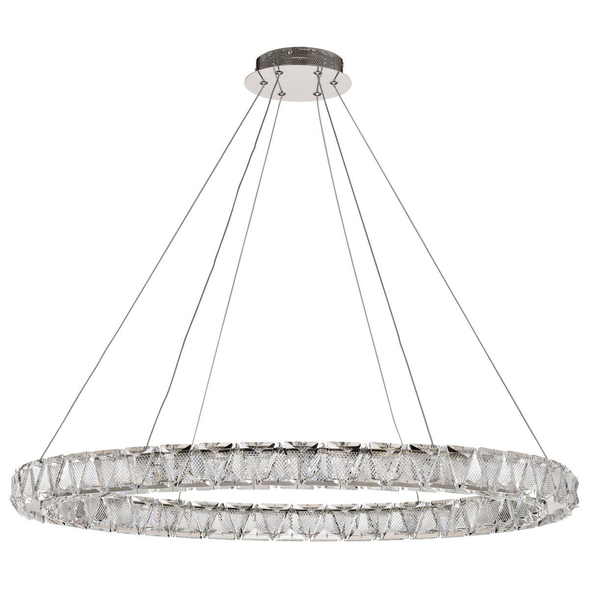Nuvo 62-2442 Asher, LED 36 Inch Round Pendant, Polished Nickel Finish