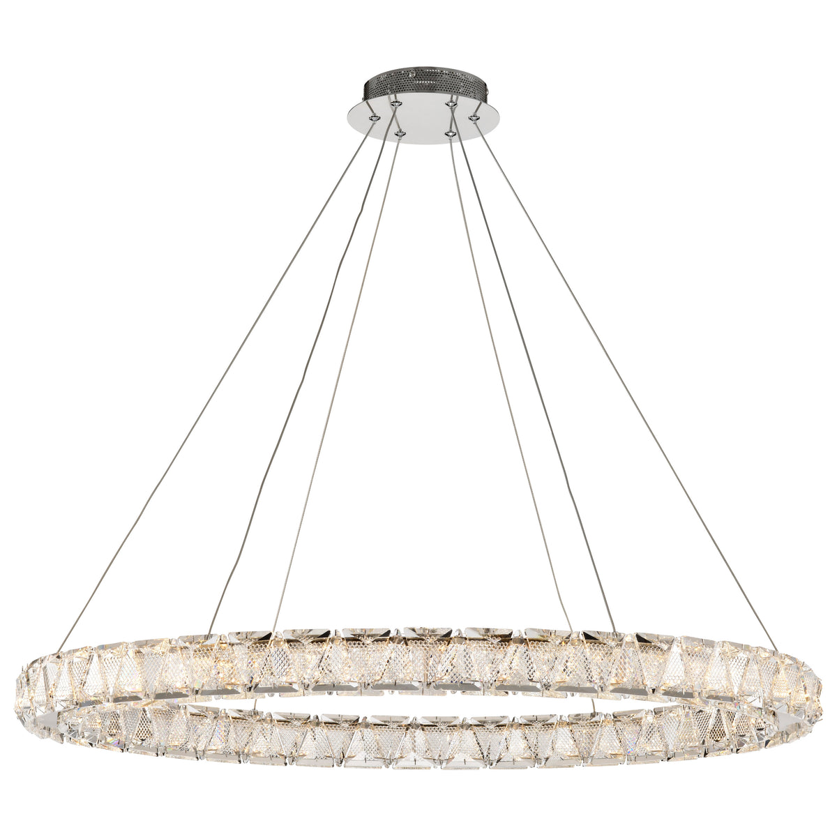 Nuvo 62-2442 Asher, LED 36 Inch Round Pendant, Polished Nickel Finish