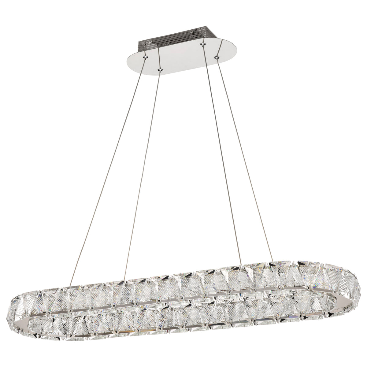 Nuvo 62-2443 Asher, LED 36 Inch Oval Pendant, Polished Nickel Finish