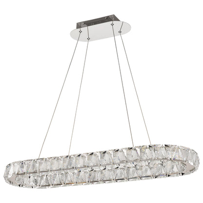 Nuvo 62-2443 Asher, LED 36 Inch Oval Pendant, Polished Nickel Finish