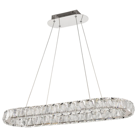 Nuvo 62-2443 Asher, LED 36 Inch Oval Pendant, Polished Nickel Finish