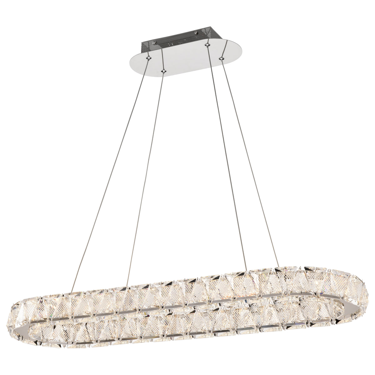 Nuvo 62-2443 Asher, LED 36 Inch Oval Pendant, Polished Nickel Finish