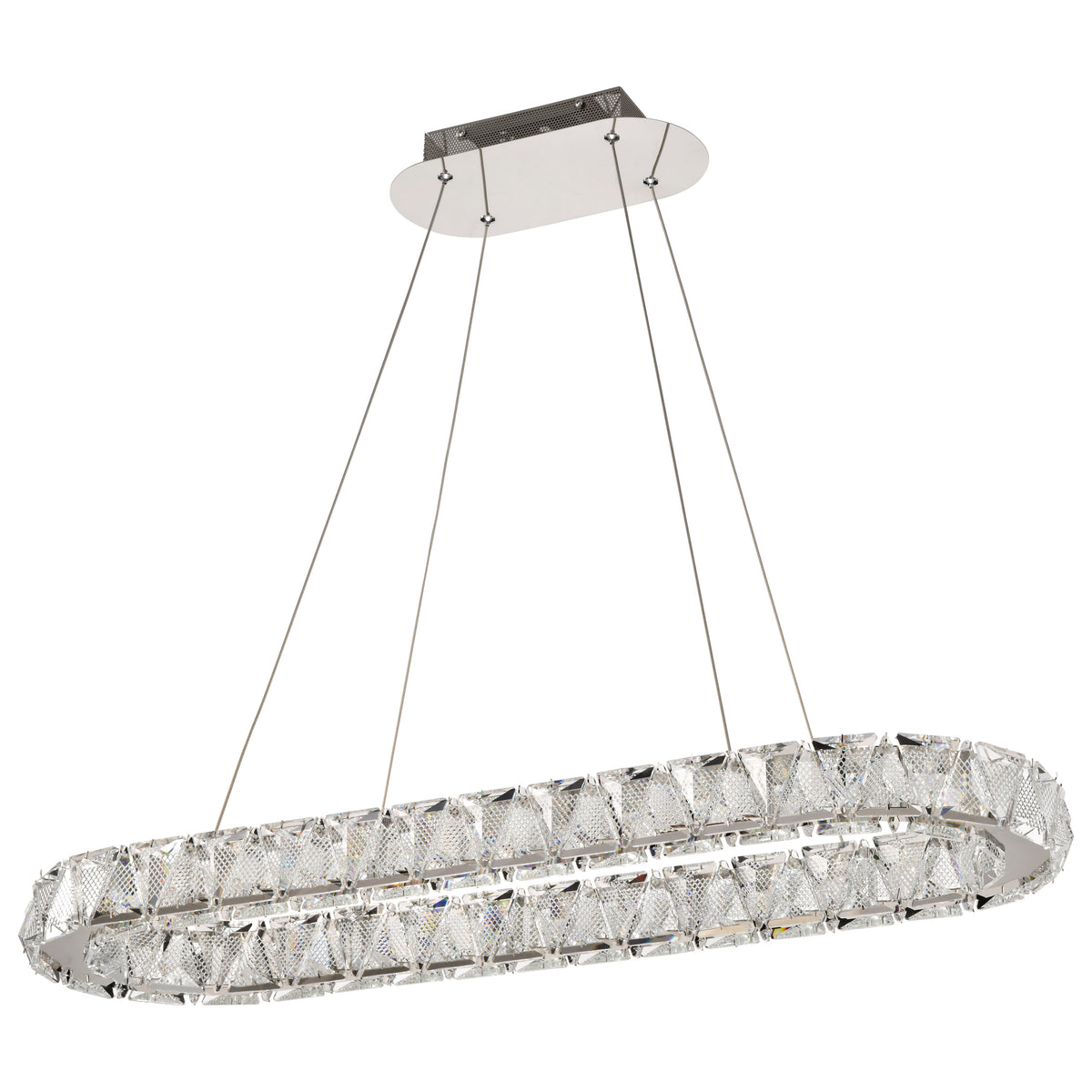 Nuvo 62-2443 Asher, LED 36 Inch Oval Pendant, Polished Nickel Finish
