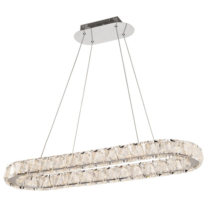 Nuvo 62-2443 Asher, LED 36 Inch Oval Pendant, Polished Nickel Finish