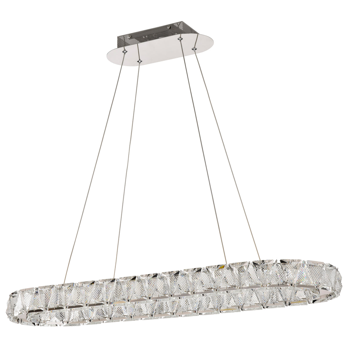Nuvo 62-2443 Asher, LED 36 Inch Oval Pendant, Polished Nickel Finish