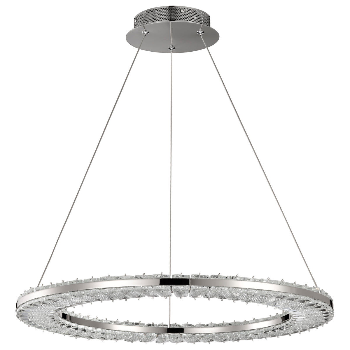 Nuvo 62-2446 Nova, LED 23 Inch Round Pendant, Polished Nickel Finish