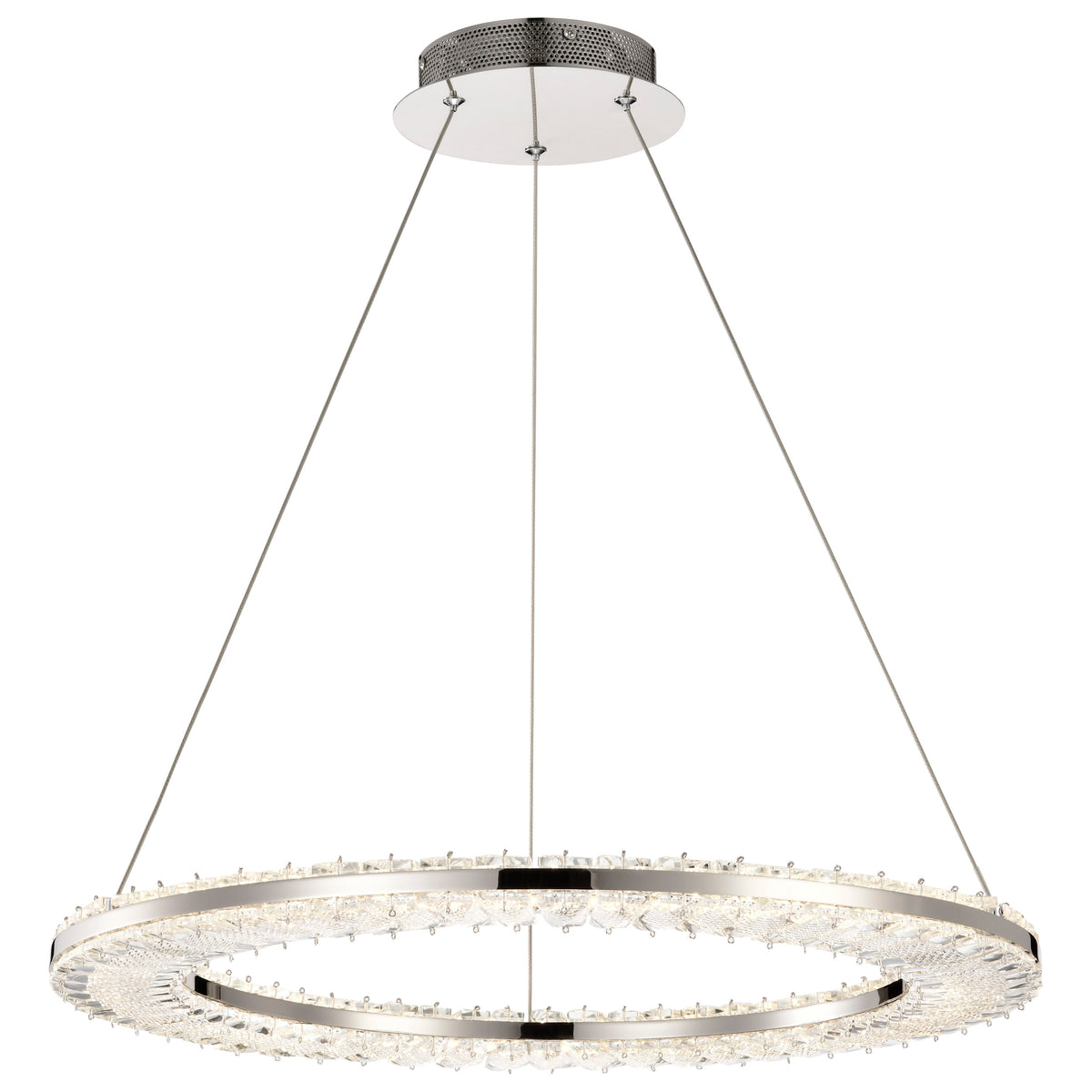 Nuvo 62-2446 Nova, LED 23 Inch Round Pendant, Polished Nickel Finish
