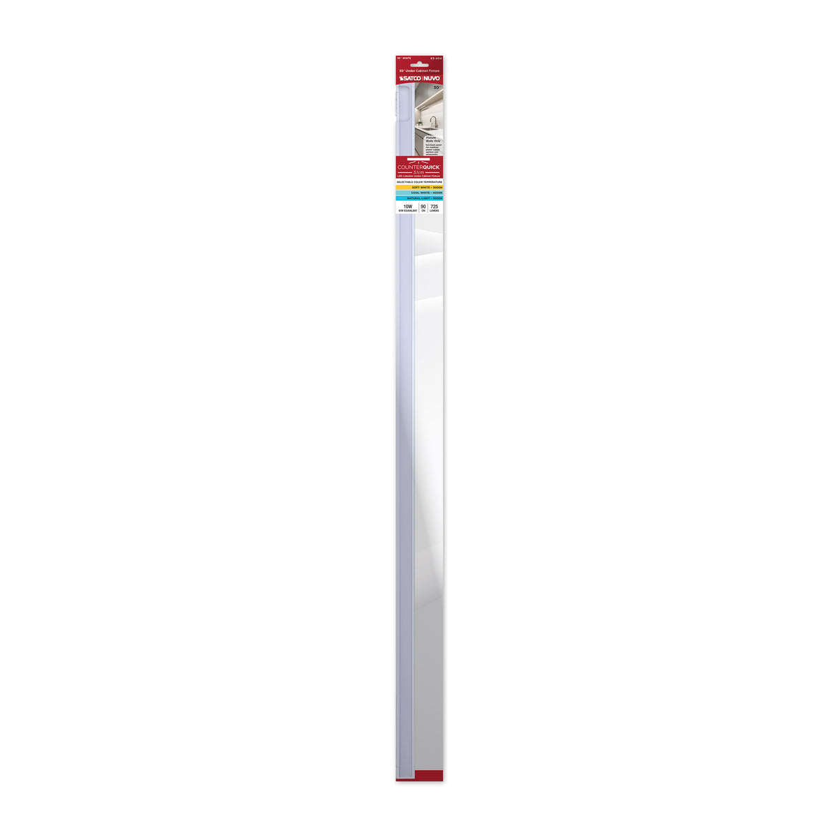 Nuvo 63-404 10 Watt 30-Inch LED Under Cabinet, 30K/40K/50K CCT Selectable, White Finish