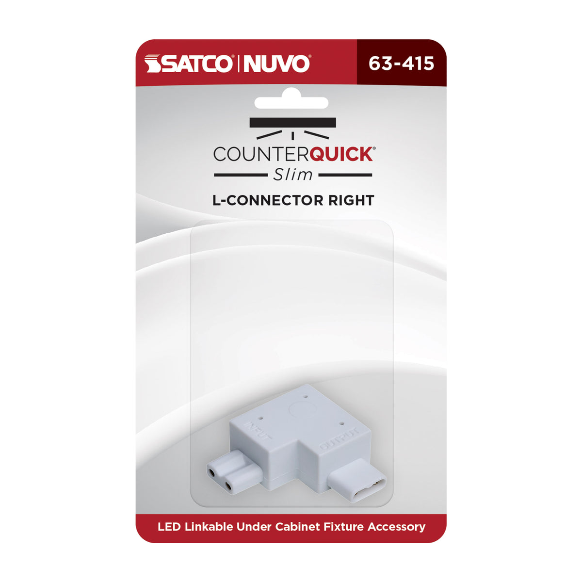 Nuvo 63-415 L-Connector, Right Angle, White Finish