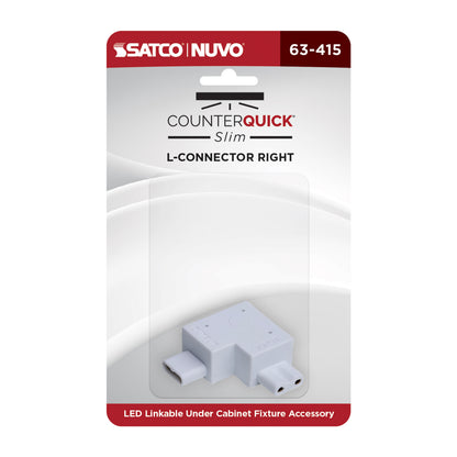 Nuvo 63-416 L-Connector, Left Angle, White Finish