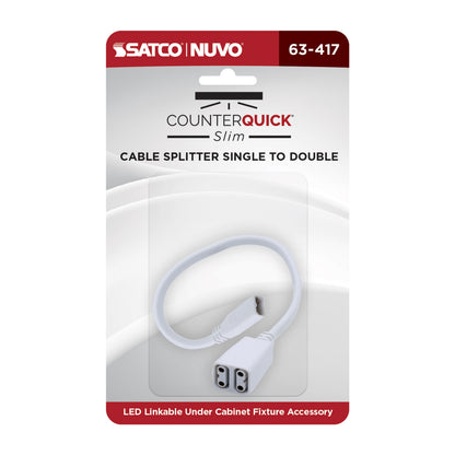 Nuvo 63-417 Cable Splitter, Single to Double, White Finish