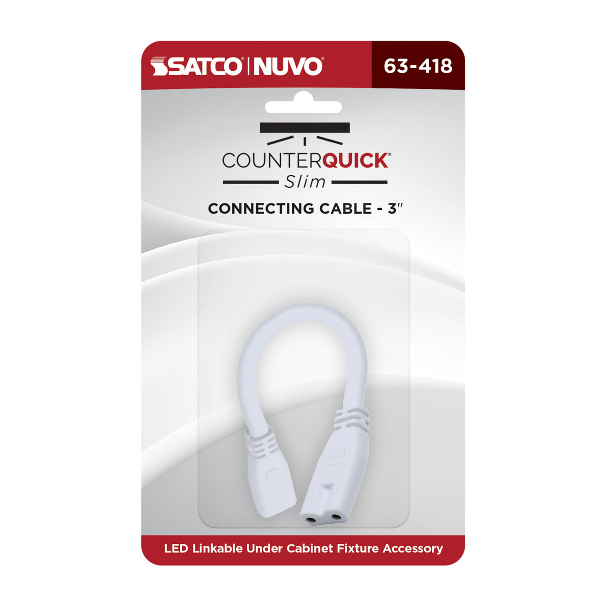 Nuvo 63-418 Connecting Cable, 3-Inch, White Finish