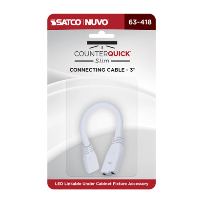 Nuvo 63-418 Connecting Cable, 3-Inch, White Finish