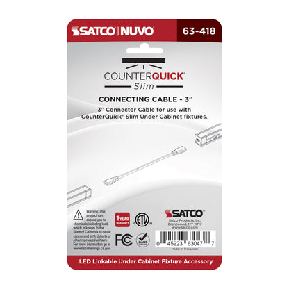 Nuvo 63-418 Connecting Cable, 3-Inch, White Finish