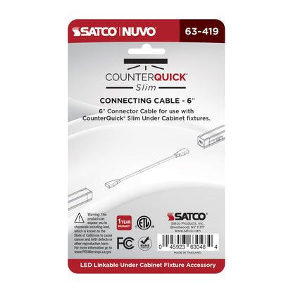 Nuvo 63-419 Connecting Cable, 6-Inch, White Finish