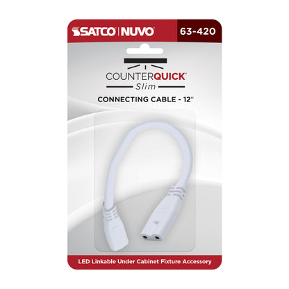 Nuvo 63-420 Connecting Cable, 12-Inch, White Finish